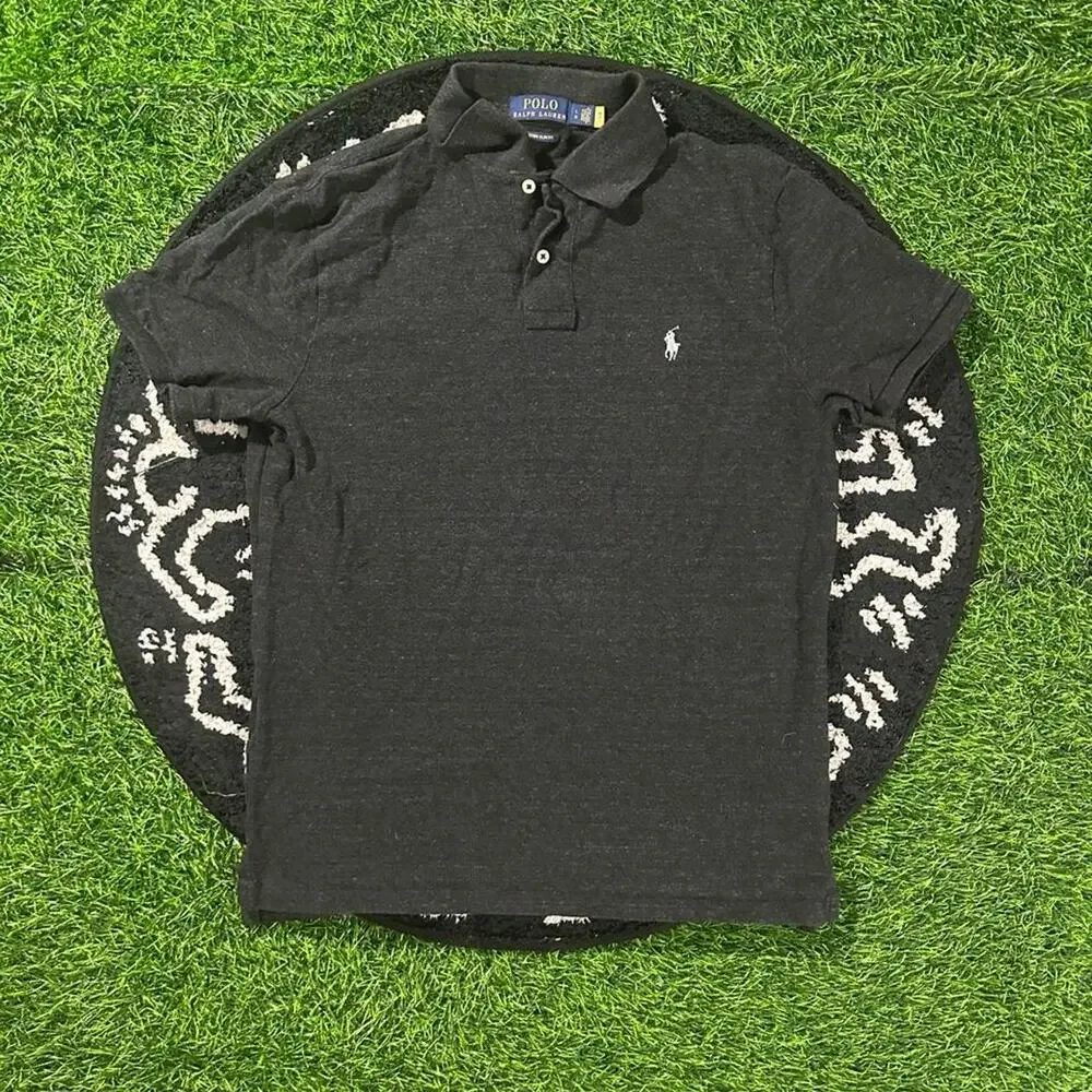 Black and White Ralph Lauren brand Polo Shirt - L; 20x25 (Width/Length)